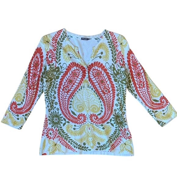 J McLaughlin paisley quarter sleeve sweater - Picture 1 of 8